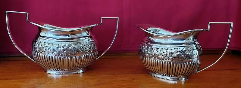 Vintage Hand chased - Set of 4 Vintage Sheffield Cameo EPNS Tea & Coffee Set
