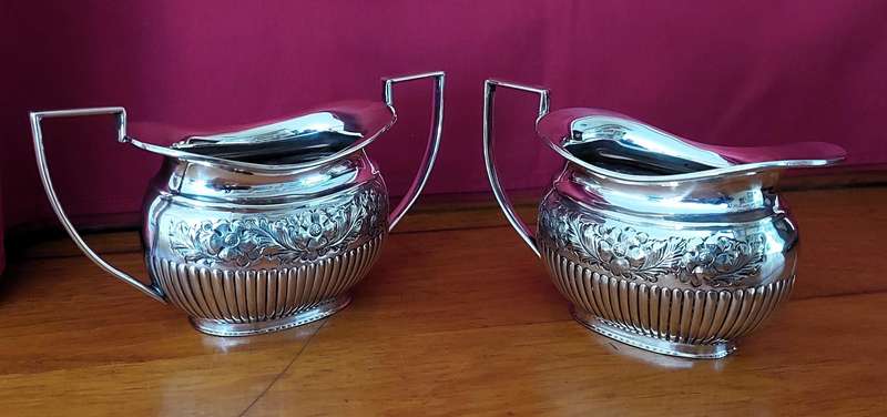 Vintage Hand chased - Set of 4 Vintage Sheffield Cameo EPNS Tea & Coffee Set