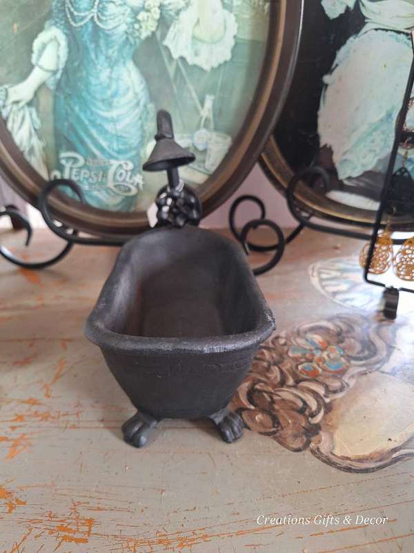 Miniature Vintage Cast Iron Bathtub