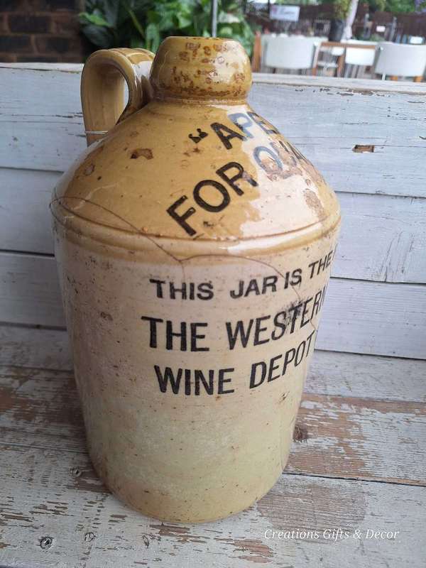 1 GALLON POTTERY JAR : WESTERN PROVINCE WINE DEPOT (PTY) LTD :"APEX"