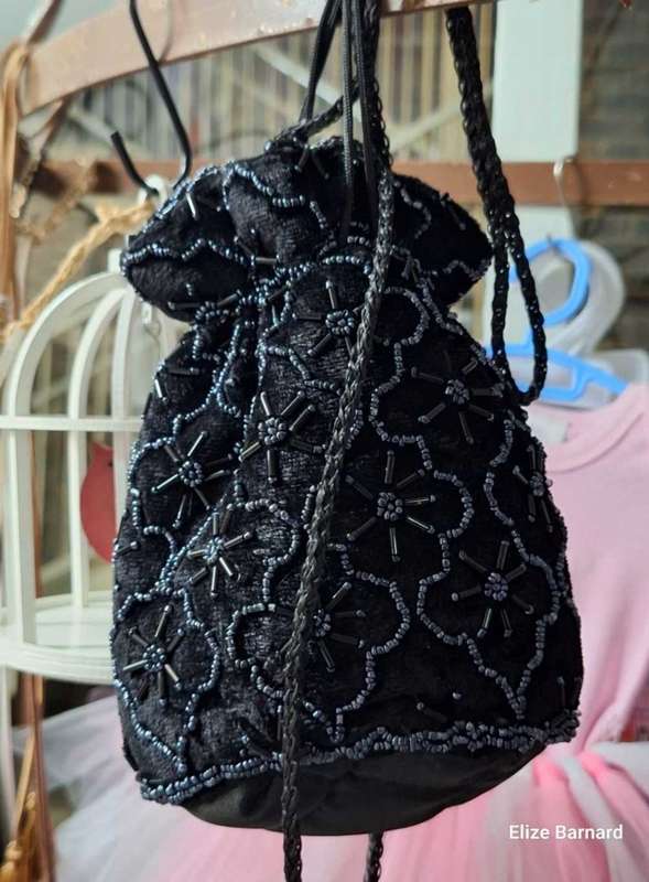 Vintage Velvet Beaded Bag