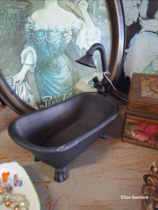 Miniature Vintage Cast Iron Bathtub