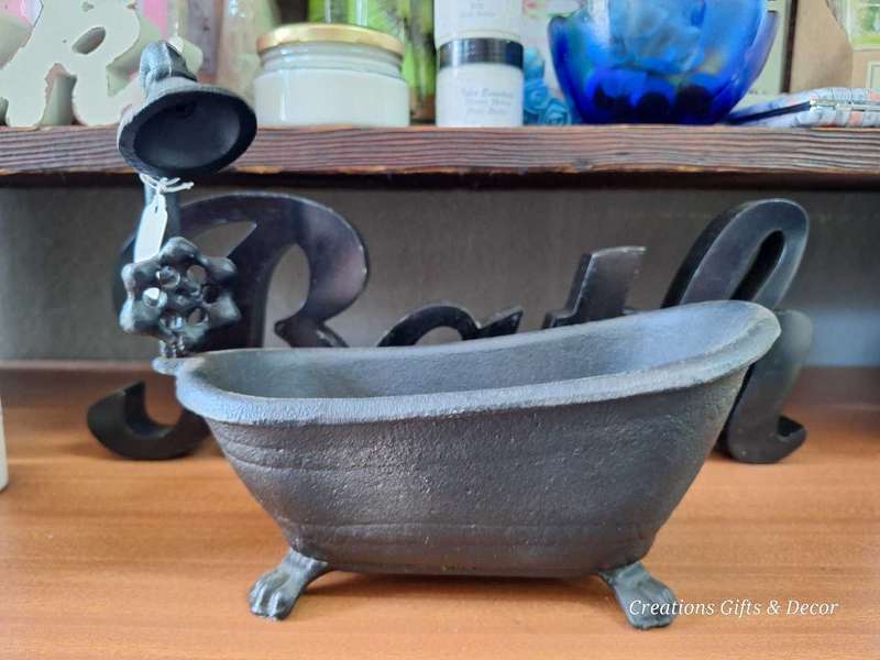 Miniature Vintage Cast Iron Bathtub