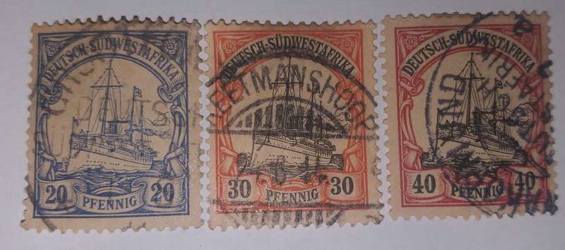 Deutsch Sudwest Afrika 20,30&40 Penning used stamps