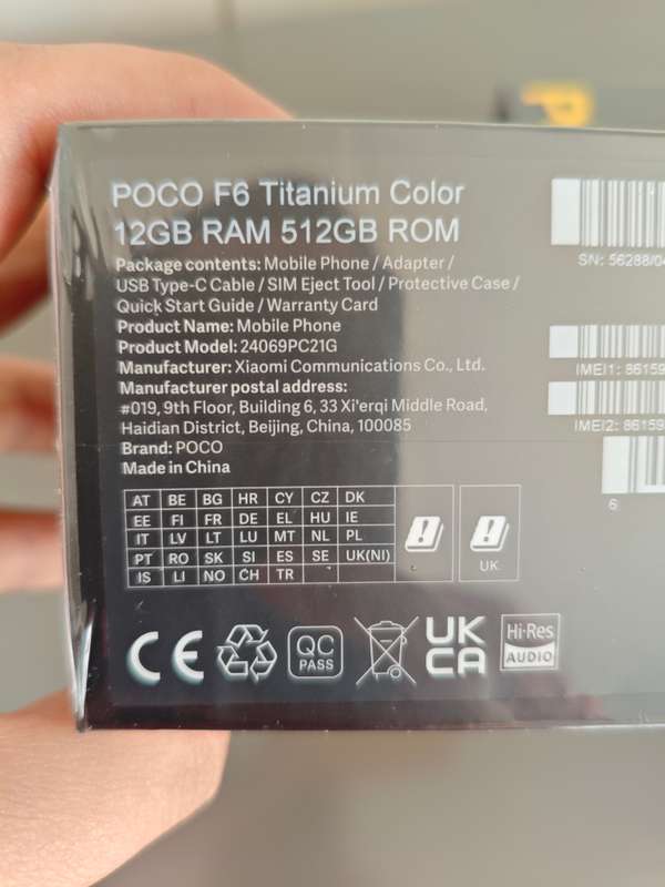 POCO F6 5G (Titanium 512GB 12 GB RAM)8s Gen3 Processor
