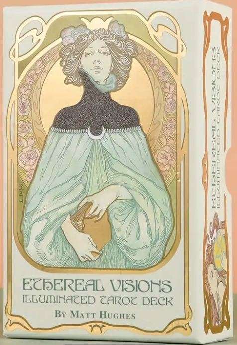 ETHEREAL VISIONS TAROT STANDARD LARGE GOLD FOILED CARDS DECK WITH GUIDEBOOK