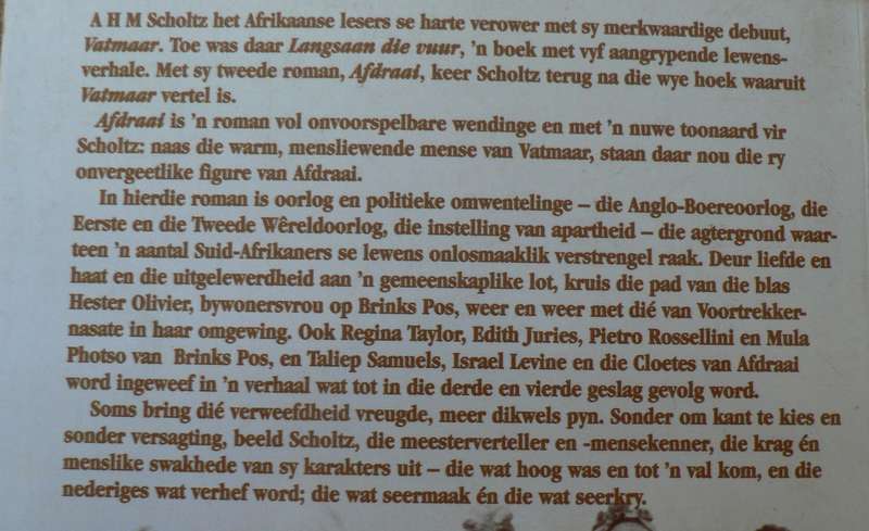 Afdraai, 'n kroniek deur AHM Scholtz