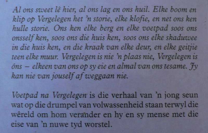 Voetpad na Vergelegen deur Chris Barnard(pragtige avontuurverhaal vir seuns)