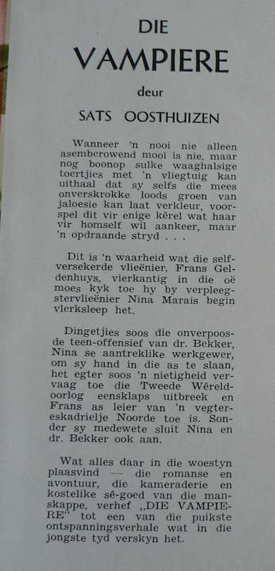 Versamelbare Afrikaanse Hardeband: Die Vampiere deur Sats Oosthuizen