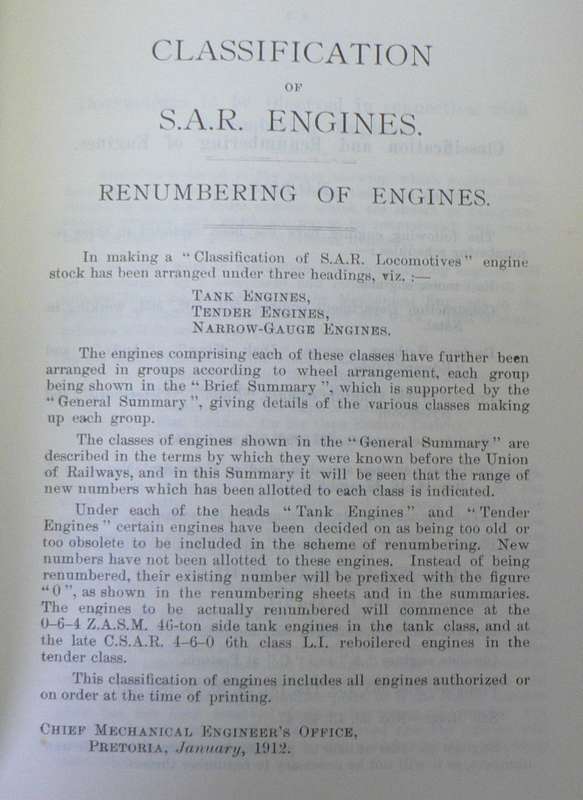 South African Railways engines classification with renumbering lists(soft cover A5)