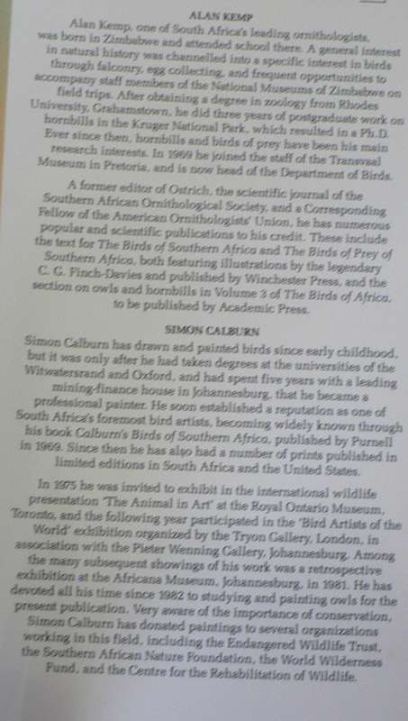 The owls of Southern Africa by Alan Kemp and Simon Calburn