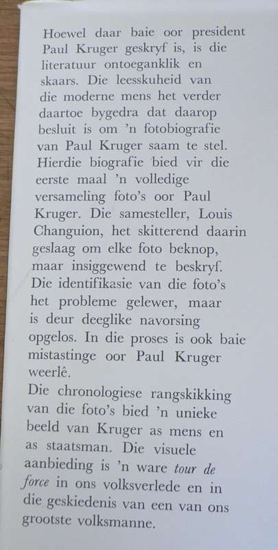 Fotobiografie van Paul Kruger1825-1904 saamgestel deur Louis Changion