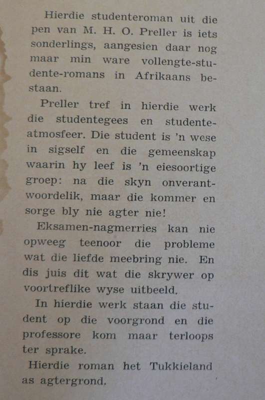 Lentedae en Daardie dae deur Mauritz Preller(studentepret op Tukkieland)(2 boeke)