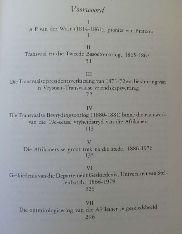 Die Afrikaners se  Groot Trek na die stede en ande opstelle deur FA van Jaarsveld