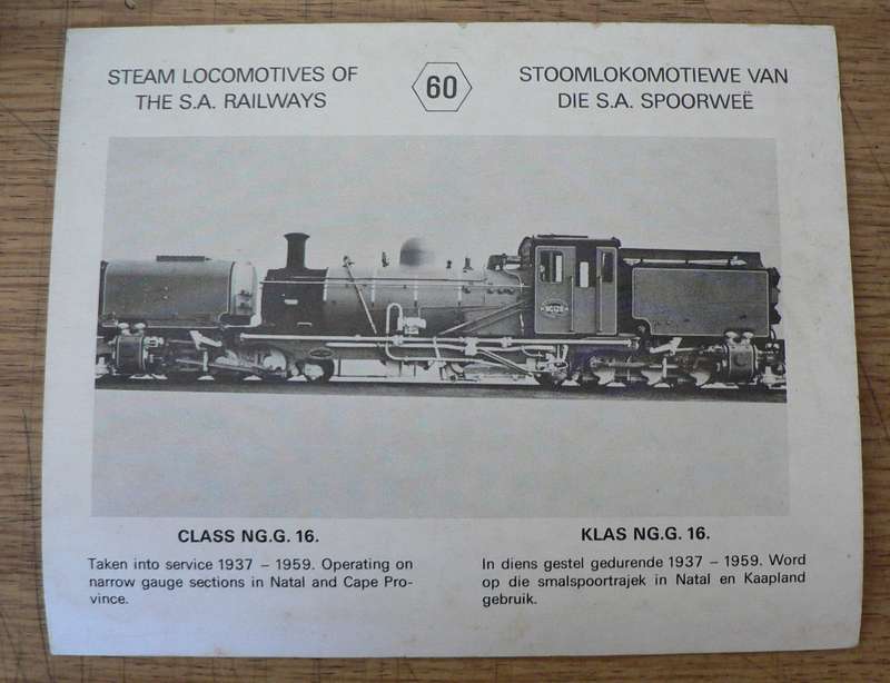 Set of 60 South African steam locomotive postcards (full set/ SA railway museum)