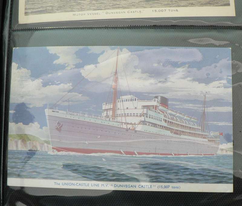 128 Union Castle line/ other mailships postcards (some colour but mostly b/w)