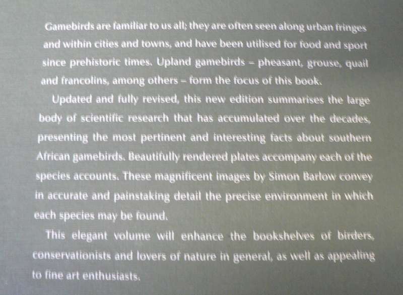 Gamebirds of Southern Africa by Little and Crowe