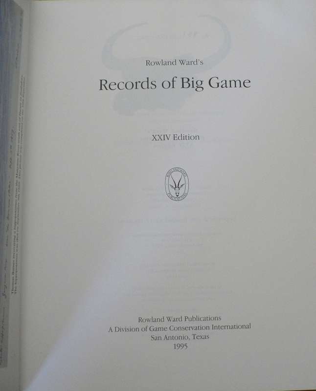 Rowland Ward: Records of big game(hunting/ numbered edition)
