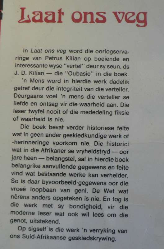 Laat ons veg deur J.D. Killian(Anglo-Boereoorlog herinneringe)