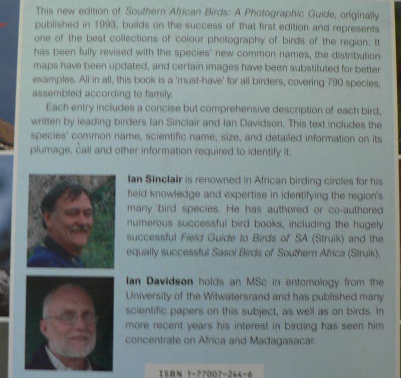 Sasol Birds 0f Southern  Africa, a photographic guide by Sinclair and Davidson