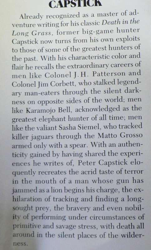 Death in the Silent Places by Peter Hathaway Capstick (African hunting)