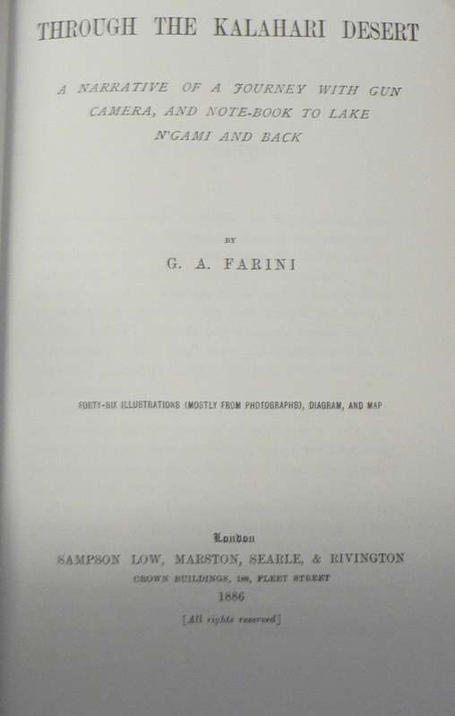 Through the Kalahari desert by G.A. Farini(limited edition)