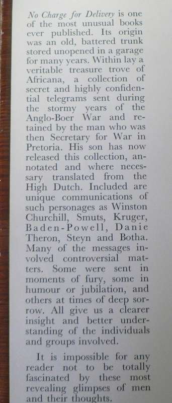 No charge for delivery by C.W. L. de Souza (Anglo Boer War/scarce)