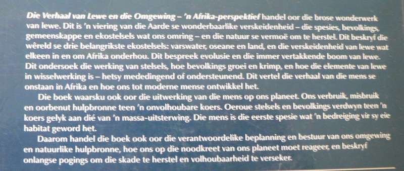 Die verhaal van die lewe en die omgewing, 'n Afrika perspektief.