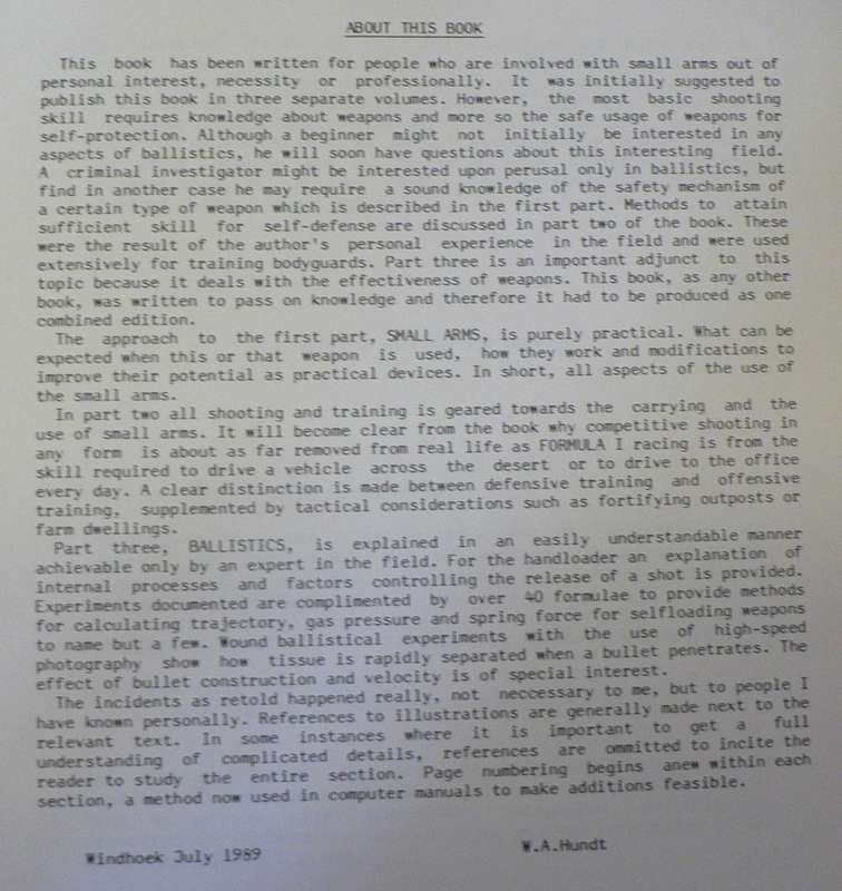 Small arms shooting and ballistics by W.A. Hundt(Southern African author)