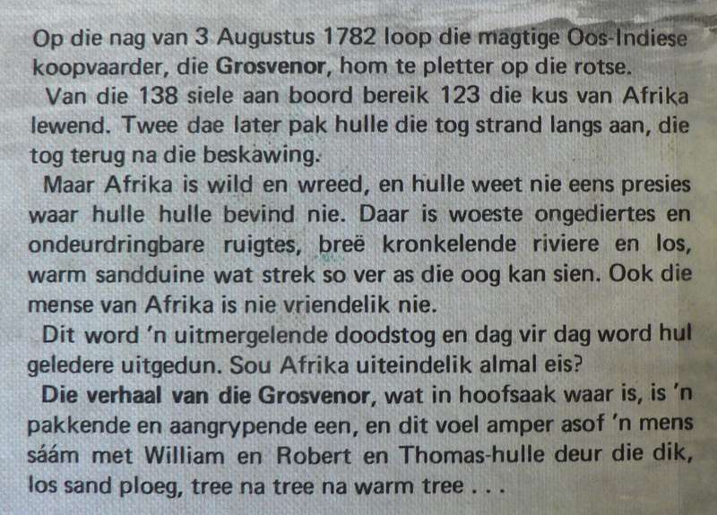 Die verhaal van die Grosvenor deur D.N. Pfaff(kinderboek uit die pionierstydperk)
