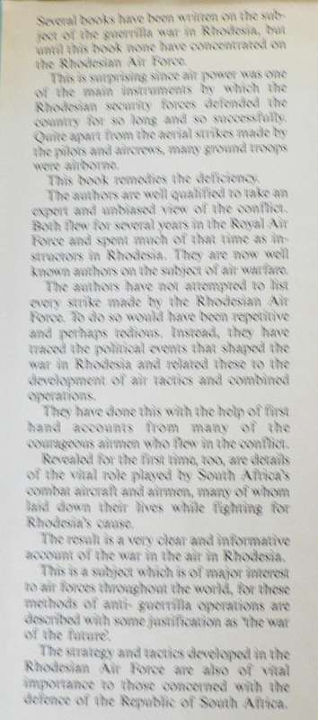 War in the Air, Rhodesian Air Force 1935-1980 by Cowderoy and Nesbit(Rhodesiana)