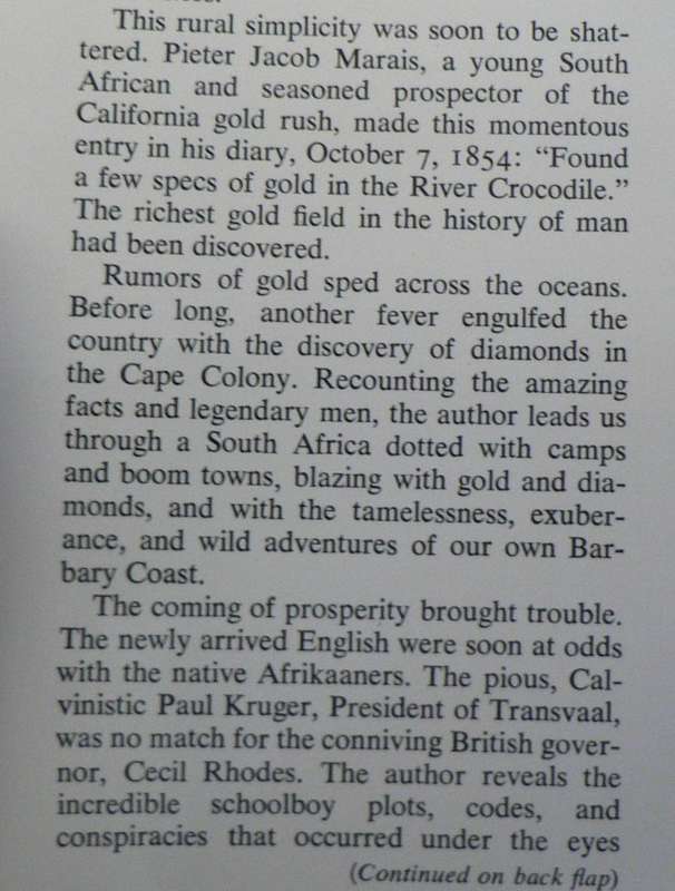 Gold, Gold, Gold, the Johannesburg gold rush by Eric Rosenthal