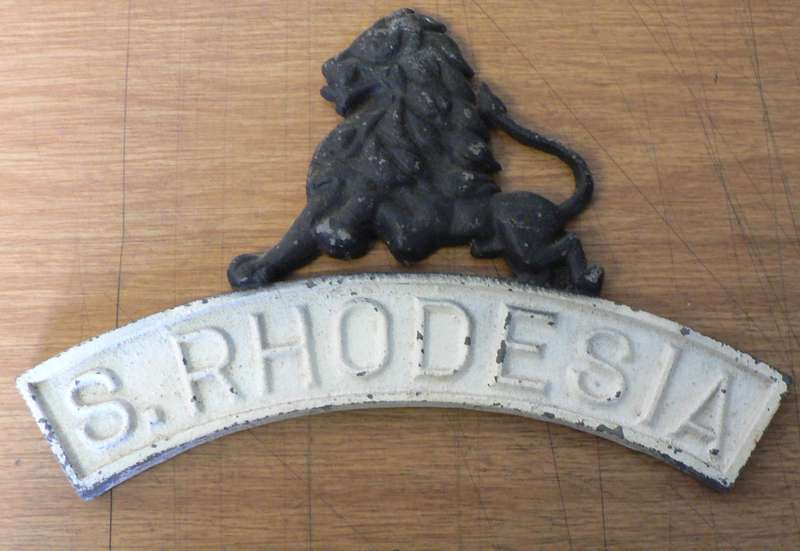 Southern Rhodesia cast metal sign(goverment or railway related?)
