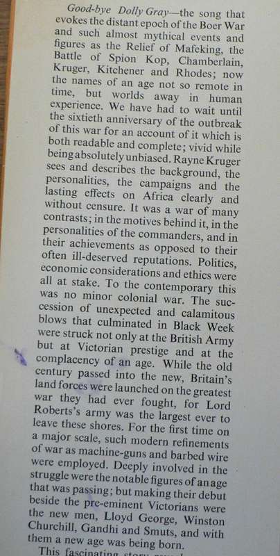 Good Bye Dolly Gray by Rayne Kruger (Anglo Boer War)