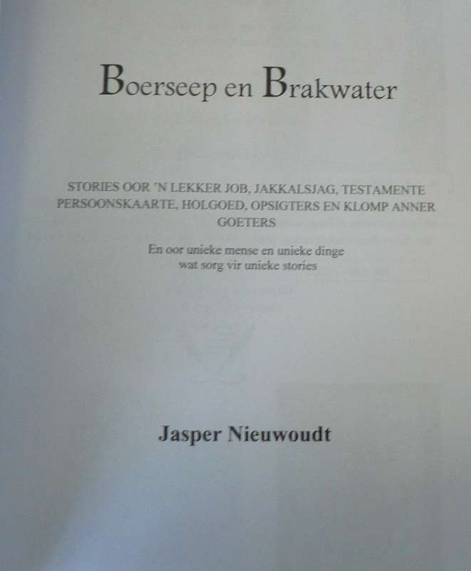 Boerseep en Brakwater deur Jasper Niewoudt (pragtige Namakwaland stories)