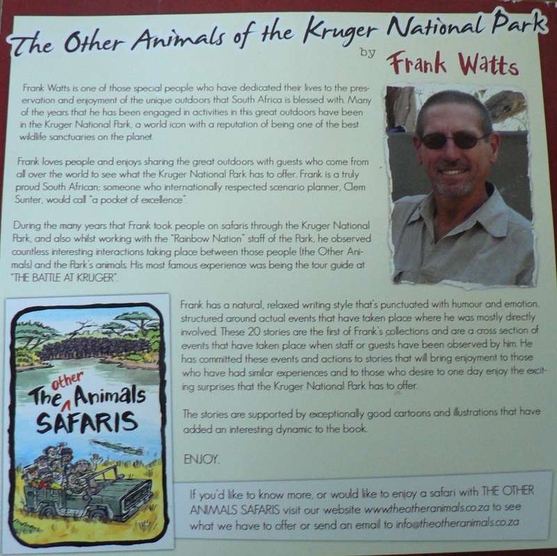 The other animals of the Kruger National Park by Frank Watts(beautiful Kruger book)