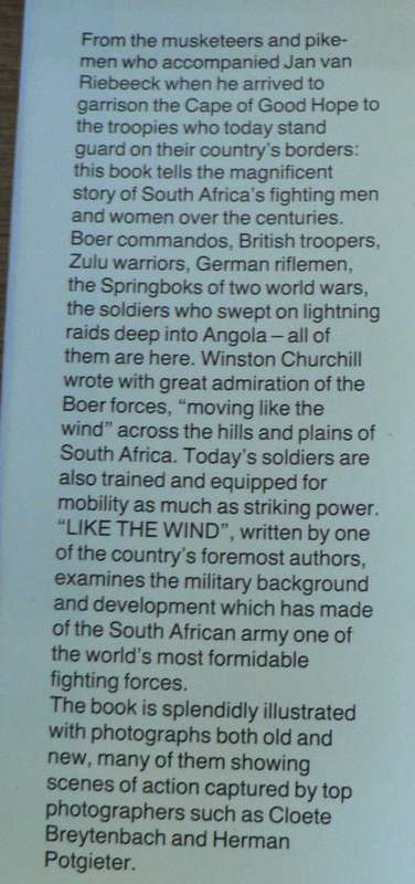 Like the Wind, the story of the South African Army by Siegfried Stander