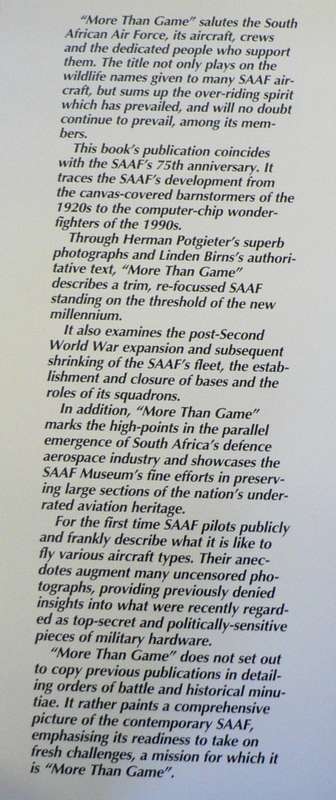 More than game , a salute to the South African Air Force by Herman Potgieter and Linden Burns