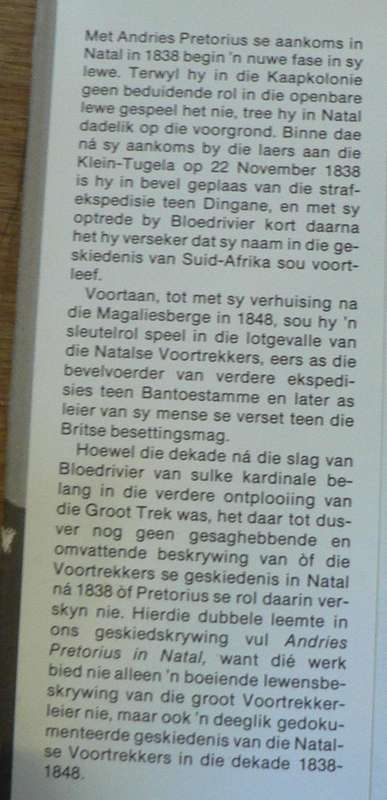 Andries Pretorius in Natal deur B.J. Liebenberg(Voortrekkergeskiedenis)
