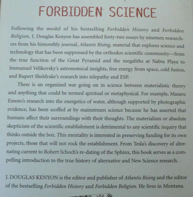 Forbidden Science by J. Douglas Kenyon(ed) (esoteric)