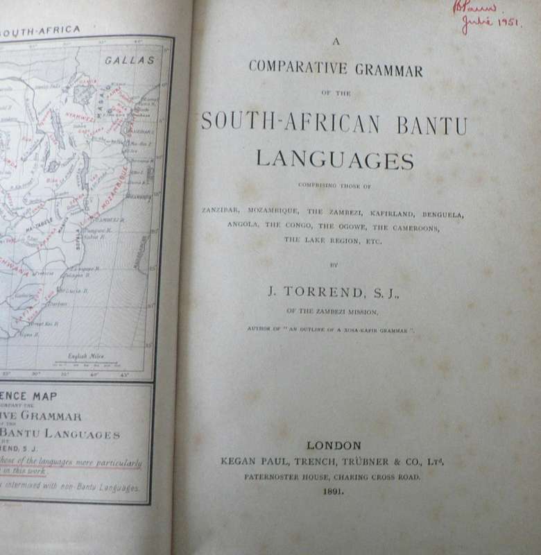A Comparative grammar of South African Banty Languages by J. Torrend (very scarce/1891)