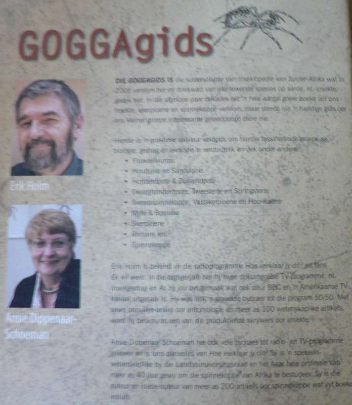 Goggagids, die geleedpotiges van Suider Afrika  deur Erik Holm en Ansie Dippenaar-Schoeman(pragtig)