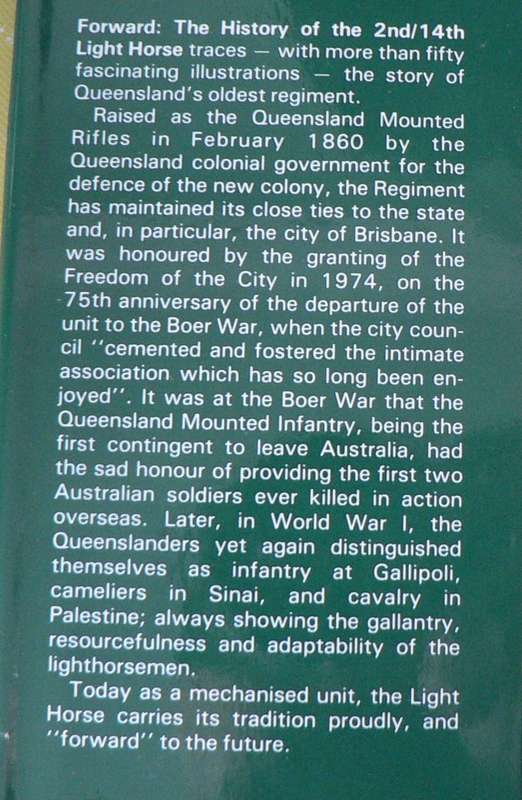 Forward, the history of the 2nd/14th Light Horse, Queensland Mounted Infantry(includes Boer War)