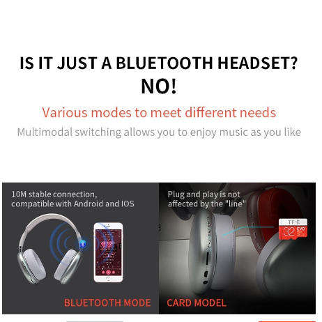 Macaron Bluetooth Headphones Stereo Headphones