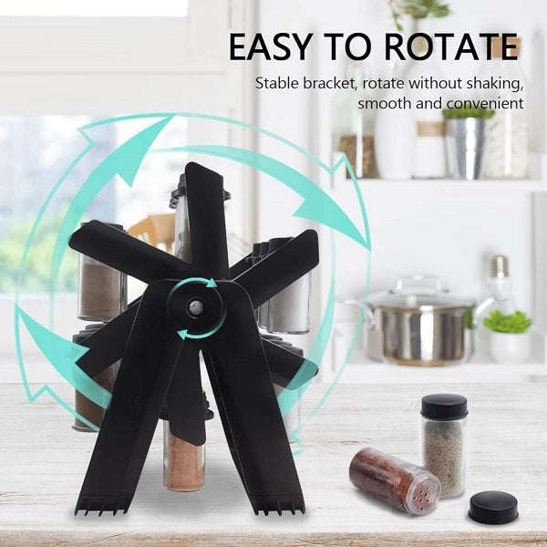 18-Piece Glass Jar Rotating Spice Rack