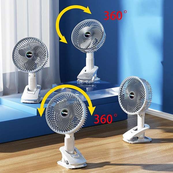 Rechargeable Clip-On Portable Desk Fan Good For Office Use