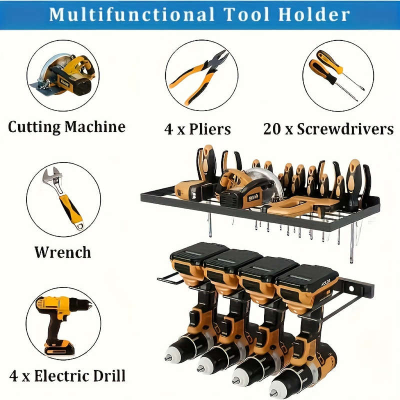 1 Piece 1 Tier Power Tool Organizer