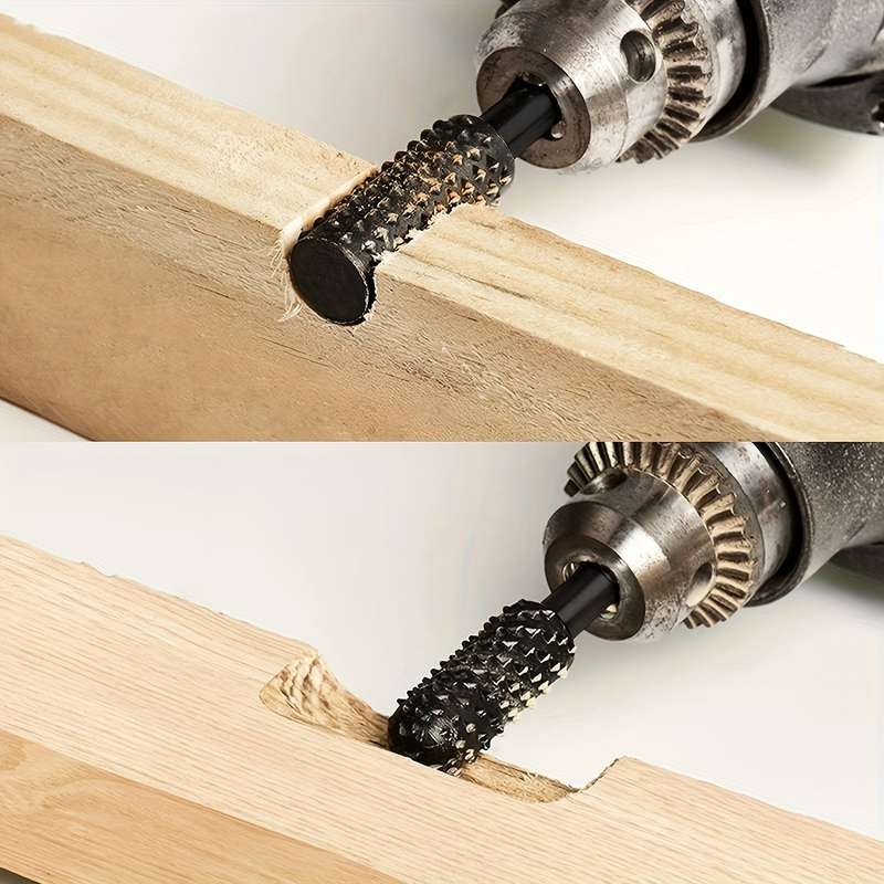 5-Piece Wood Carving Rasp Drill Bit Set