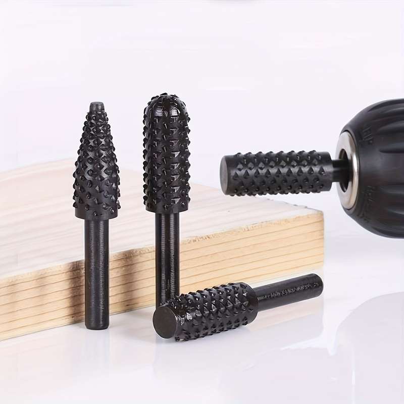 5-Piece Wood Carving Rasp Drill Bit Set