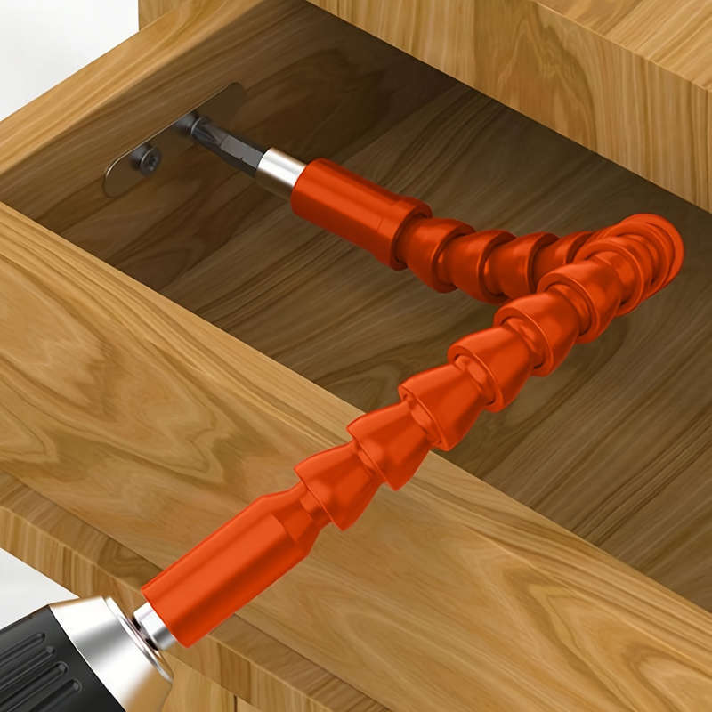 1-Piece Orange Drill Flexible Shaft Adapter - Multi-Purpose Screwdriver Extension Holder With Safety